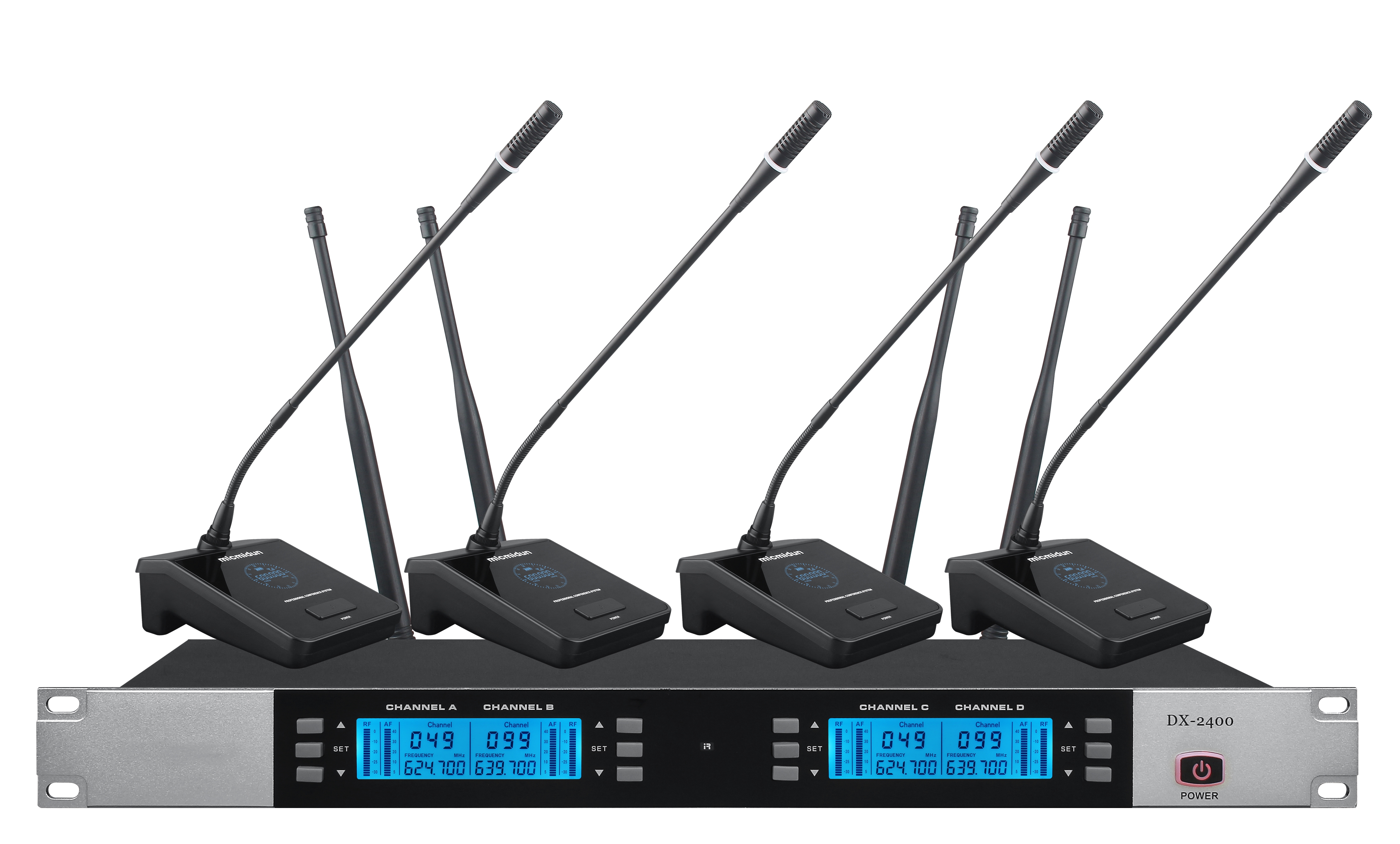 HOT-2400C UHF four channel wireless microphone system